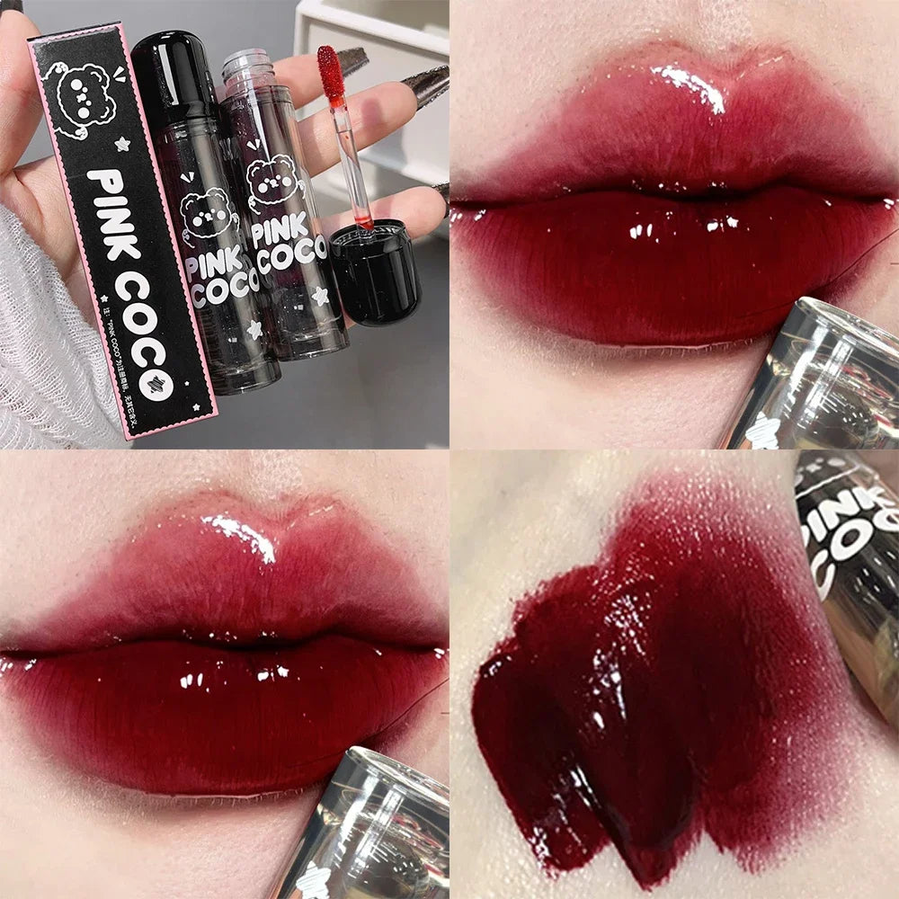 Punk Juice Red Lipgloss Water Light Clear Lip Glaze and Blush 2 in1 Waterproof Non Stick Liquid Lipstick Nude Lip Tint Makeup