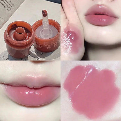 Waterproof Lasting Moisturizing No Fading Jelly Lip Glaze Bear Seal Mirror Lipsticks Lip Gloss