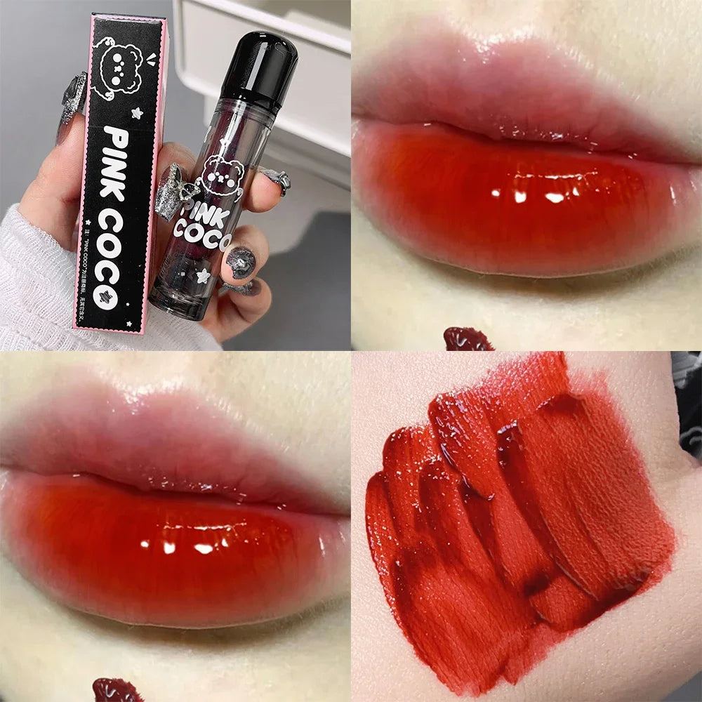 Punk Juice Red Lipgloss Water Light Clear Lip Glaze and Blush 2 in1 Waterproof Non Stick Liquid Lipstick Nude Lip Tint Makeup