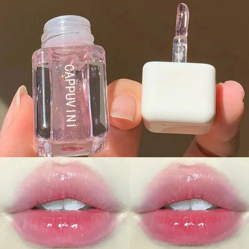 Transparent Shimmer Korean Lip Gloss Tubes Waterproof Lasting Moisturizing Lipstick Mirror Glitter Lip Oil Lipgloss Makeup Cosmetics