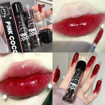 Punk Juice Red Lipgloss Water Light Clear Lip Glaze and Blush 2 in1 Waterproof Non Stick Liquid Lipstick Nude Lip Tint Makeup