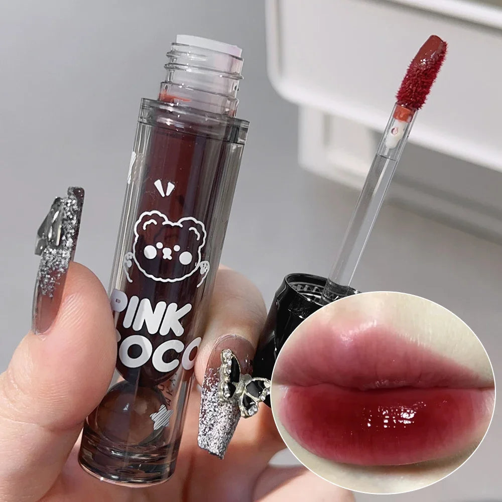 Punk Juice Red Lipgloss Water Light Clear Lip Glaze and Blush 2 in1 Waterproof Non Stick Liquid Lipstick Nude Lip Tint Makeup