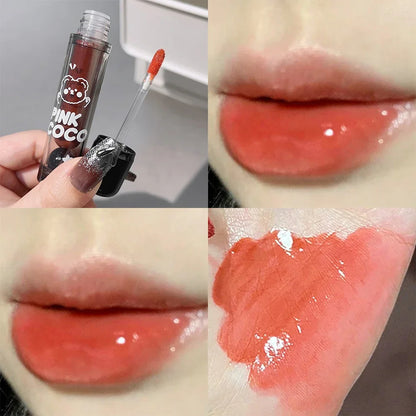 Punk Juice Red Lipgloss Water Light Clear Lip Glaze and Blush 2 in1 Waterproof Non Stick Liquid Lipstick Nude Lip Tint Makeup