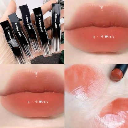 New Jelly Mirror Black Tube Lipstick Long Lasting Non-stick Cup Moisturize Water Light Lip Gloss