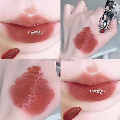 Korean Mirror Water Lip Gloss Lip Glaze Transparent Glass Lip Oil Waterproof Liquid Lipstick Nude Brown Clear Tint Makeup