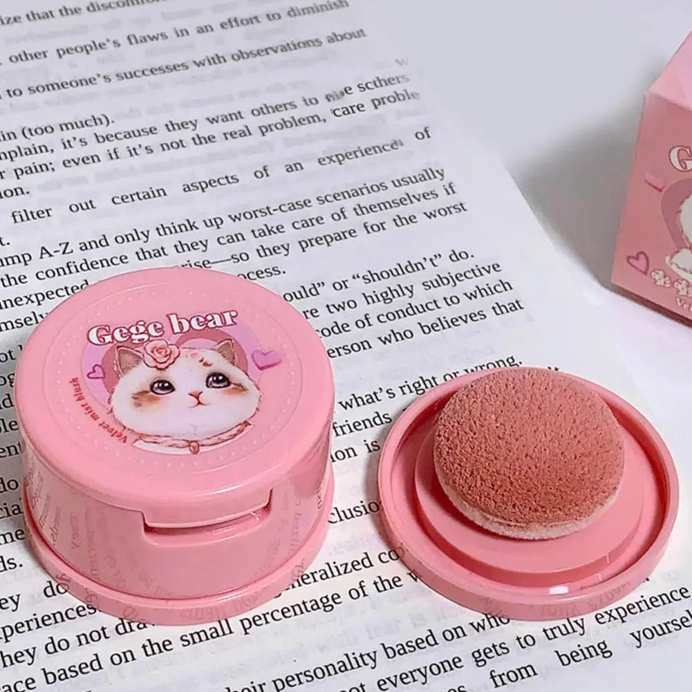 Korean Kawaii Cute Cat Powder Blusher Blush Cream Gege Bear Blush Matte Natural Cheek Tint Brightening Cosmetics Girl's Sponge Blusher Cream