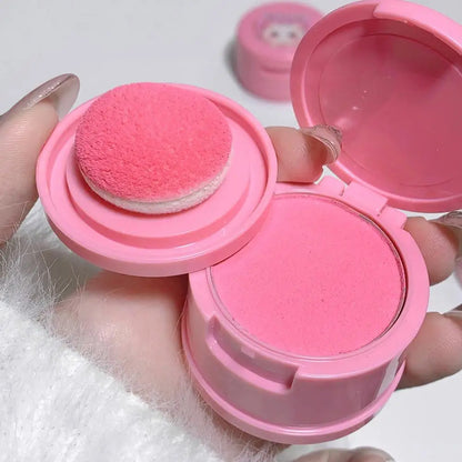 Korean Kawaii Cute Cat Powder Blusher Blush Cream Gege Bear Blush Matte Natural Cheek Tint Brightening Cosmetics Girl's Sponge Blusher Cream