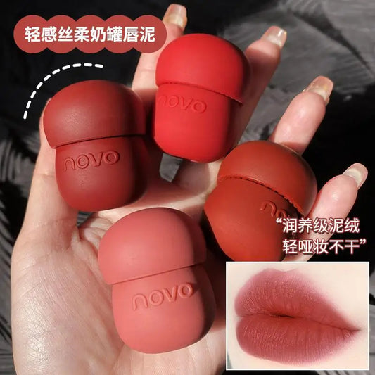 Face Blush Moisturizing Mushroom Lip Tint Mud 4 Colors Beauty Cosmetics Velvet Matte Lipstick Soft Smooth Lip Mud Lipstick