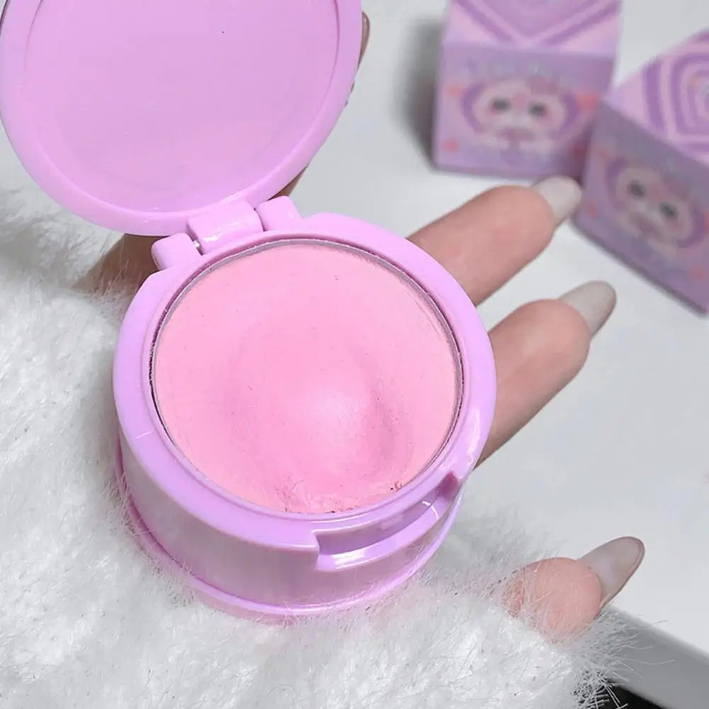 Korean Kawaii Cute Cat Powder Blusher Blush Cream Gege Bear Blush Matte Natural Cheek Tint Brightening Cosmetics Girl's Sponge Blusher Cream