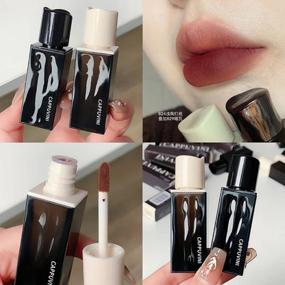 Korean Sexy Dark Brown Matte Velvet Lip Gloss Waterproof Liquid Lipstick Nude Brown Lips Tint Mud Makeup Latte Coffee Lip Glaze Cosmetics