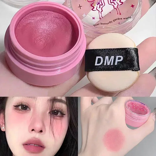 Korea Air Sense Blush Mud Mousse Blush Palette Rose Cherry Cheek Tint Blusher with Puff Makeup Matte Peach Rouge Contour Shadow