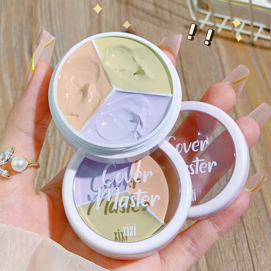 Waterproof 3-Color Concealer Palette Lasting Full Cover Face Makeup Cover Dark Circles Acne Pore Foundation Base Cream Cosmetic