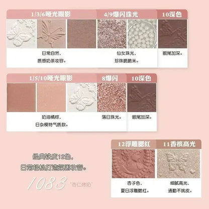 New Colorrose  3D Embossed Eyeshadow Palette with Highlighter and Blush Latest Makeup Collection