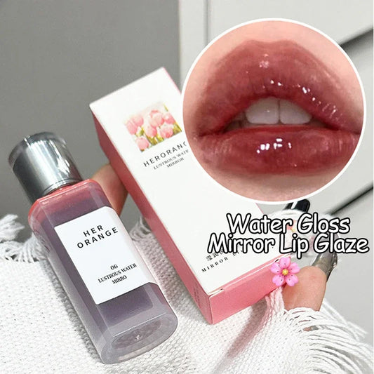 Korean Watery Light Clear Lip Glaze Lasting Hydration Lip Gloss Glassy Mirror Lipgloss Silky Moisturizing Non Fading Liquid Lipstick