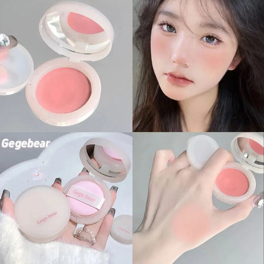 Korean Sweet Color Gege Bear New Design Cushion Blusher Matte Natural Brightening Long-lasting Makeup Powder Blush Cream