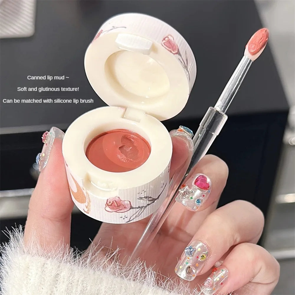 Korean Waterproof Lip Mud Clay Matte Lipstick Blush Makeup Long-lasting Non-stick Cup Red Lip Tint Pigment Mousse Lipstick